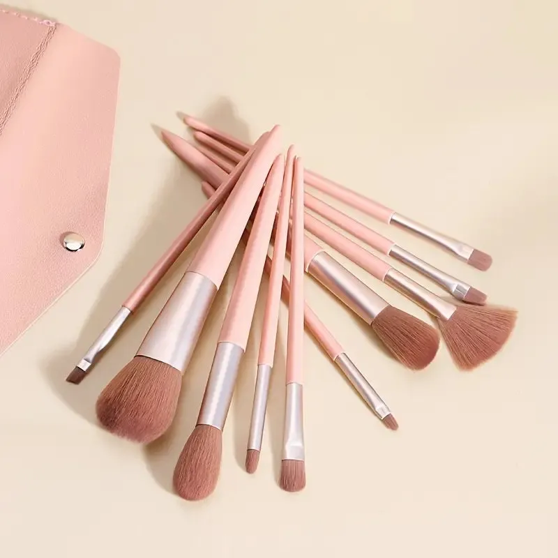 10Pcs Professional Makeup Brushes Tool Set Powder Blush Foundation Eye Shadow Lip Make Up Fan Brush Cosmetic Kit Makeup Brush