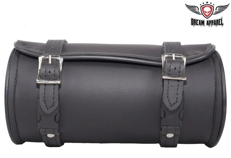 10" Plain PVC Motorcycle Tool Bag With 2 Roller Buckle Straps