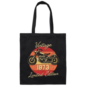 1973 Birthday Gift Vintage Style Motorbike Lover Limited Edition Canvas Tote Bag