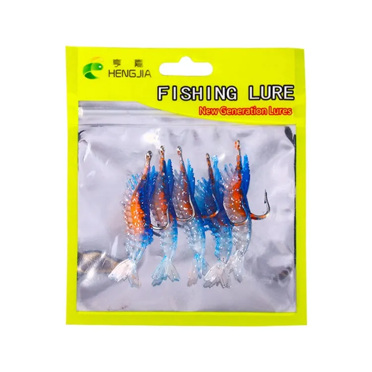 5 PCS / Bag HENGJIA SO077 6cm 3g Lead Wrapped Shrimp Soft Lure Sea Bass Fake Lure(3)