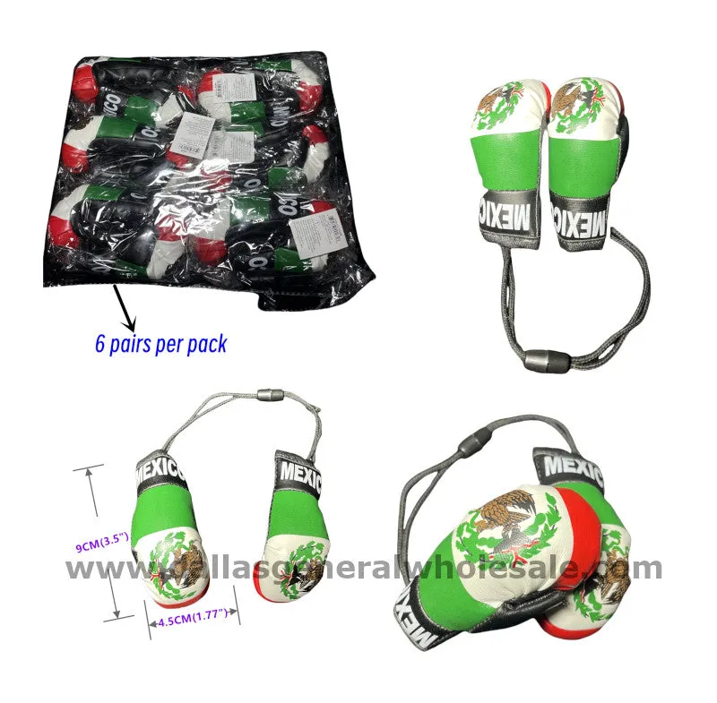 6 Pair Mini Mexico Boxing Gloves Wholesale