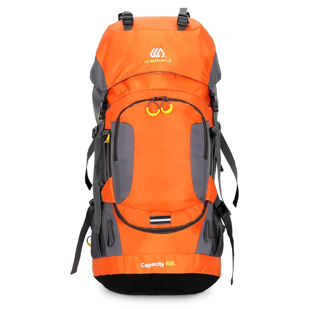 60L Waterproof Hiking Backpack Camping Mountain Climbing Cycling Backpack Outdoor Sport Bag with Rain Cover