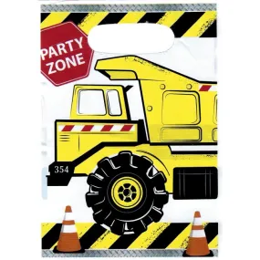 8pk Construction Party Zone Party Bags