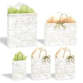 Any Occasion Gift Bags Assortment for Holidays and Everyday Gifting (Rustic Barn Wood)