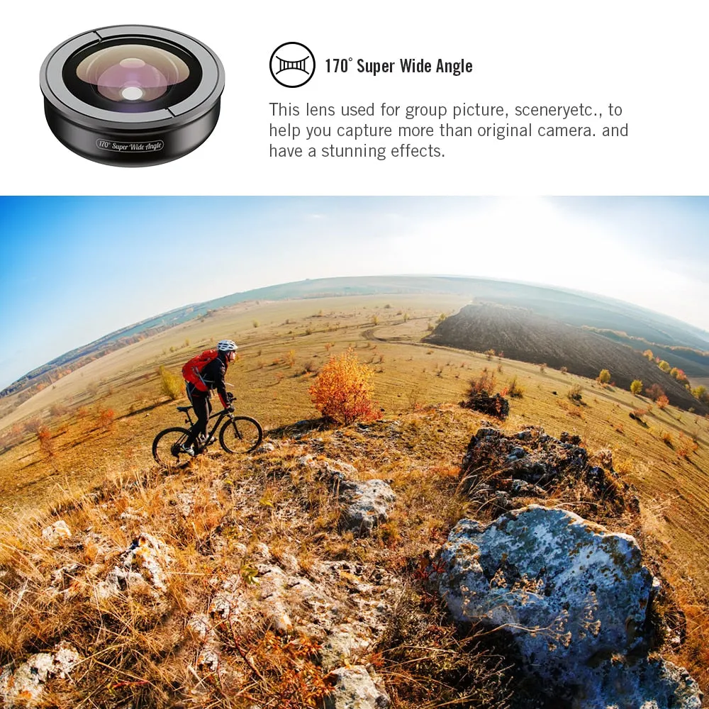 APEXEL HD 5 in 1 Camera Phone Lens 4K Wide Macro Lens Portrait Super Fisheye Lens CPL Filter for iPhone Samsung all cellphone