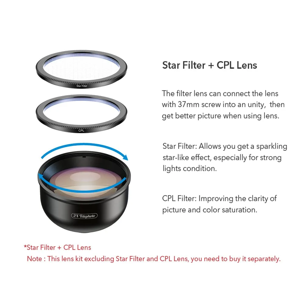 APEXEL HD 5 in 1 Camera Phone Lens 4K Wide Macro Lens Portrait Super Fisheye Lens CPL Filter for iPhone Samsung all cellphone