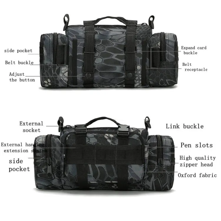 B04 Sports Outdoor Fishing Waterproof Waist Bag Photography Multifunctional Bag(Sand camouflage)