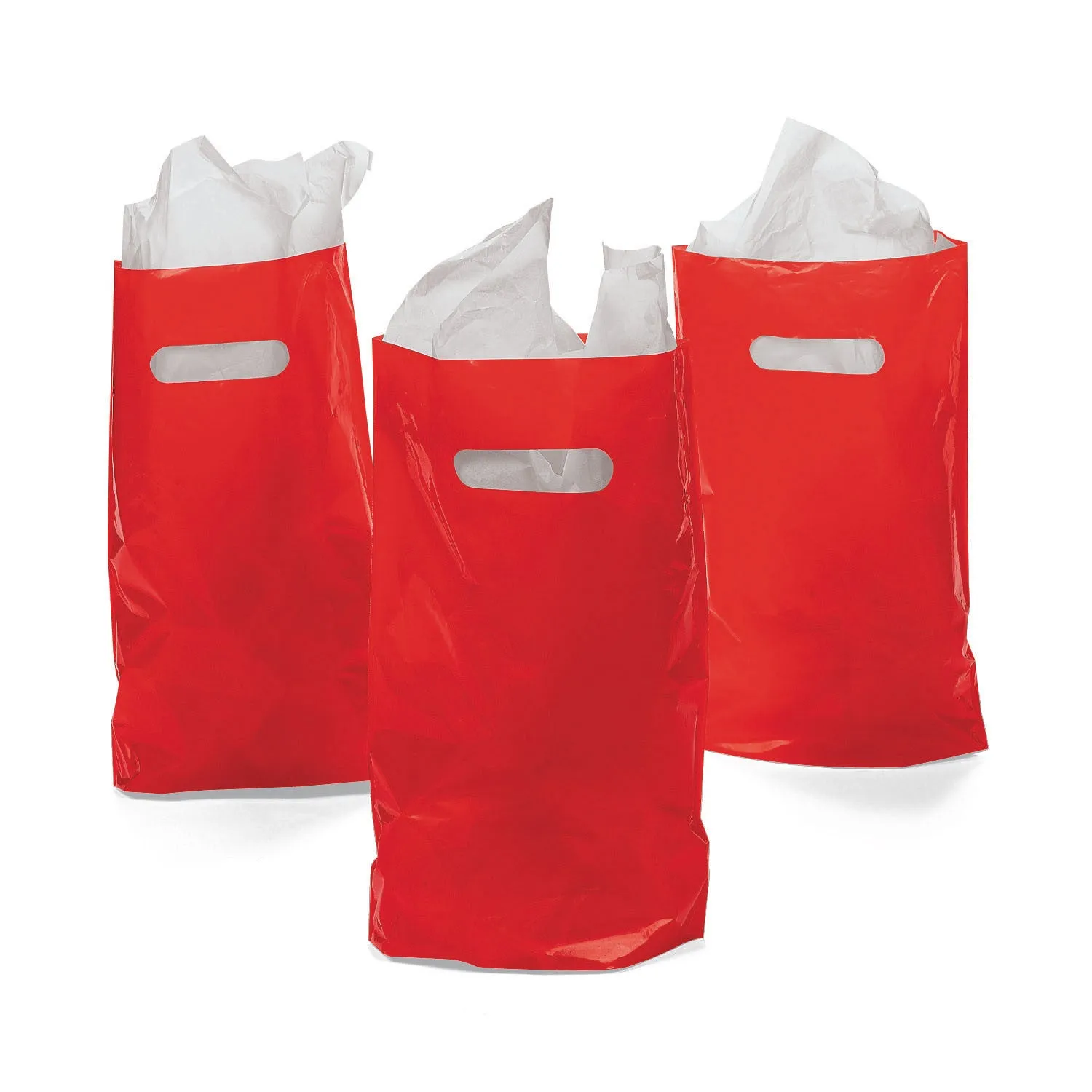 BAG - RED PLASTIC 50 CT/UNIT  9" x 12"