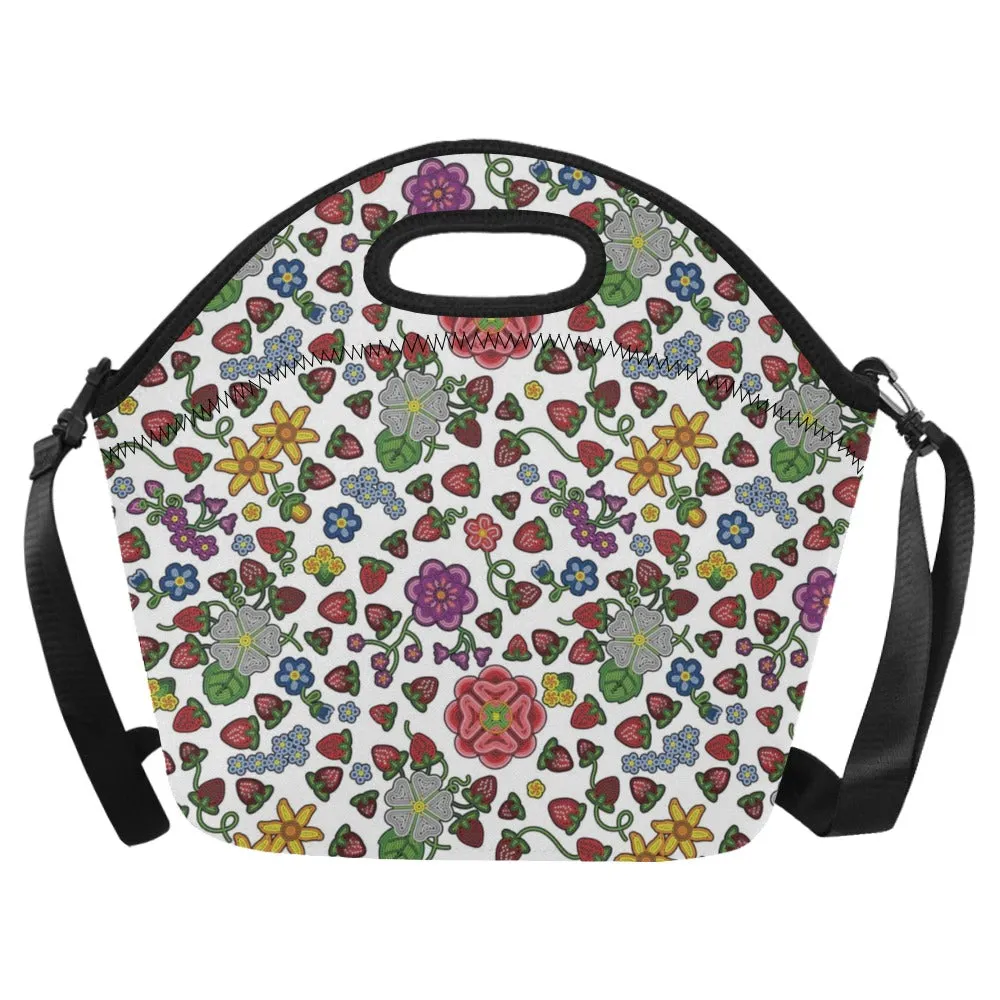 Berry Pop White Neoprene Lunch Bag/Large