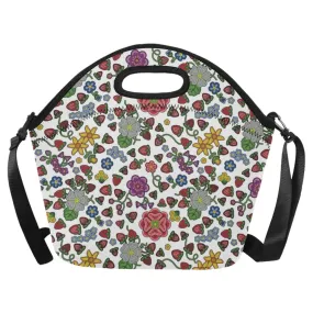 Berry Pop White Neoprene Lunch Bag/Large