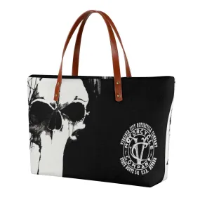 Black and White Skull - Women's Tote Bag