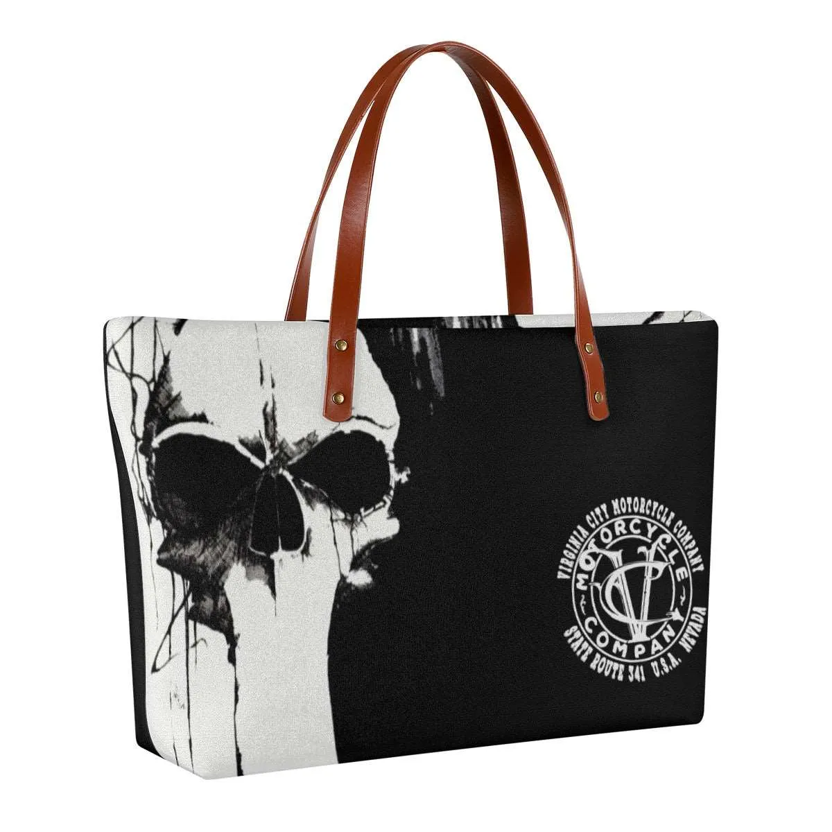 Black and White Skull - Women's Tote Bag