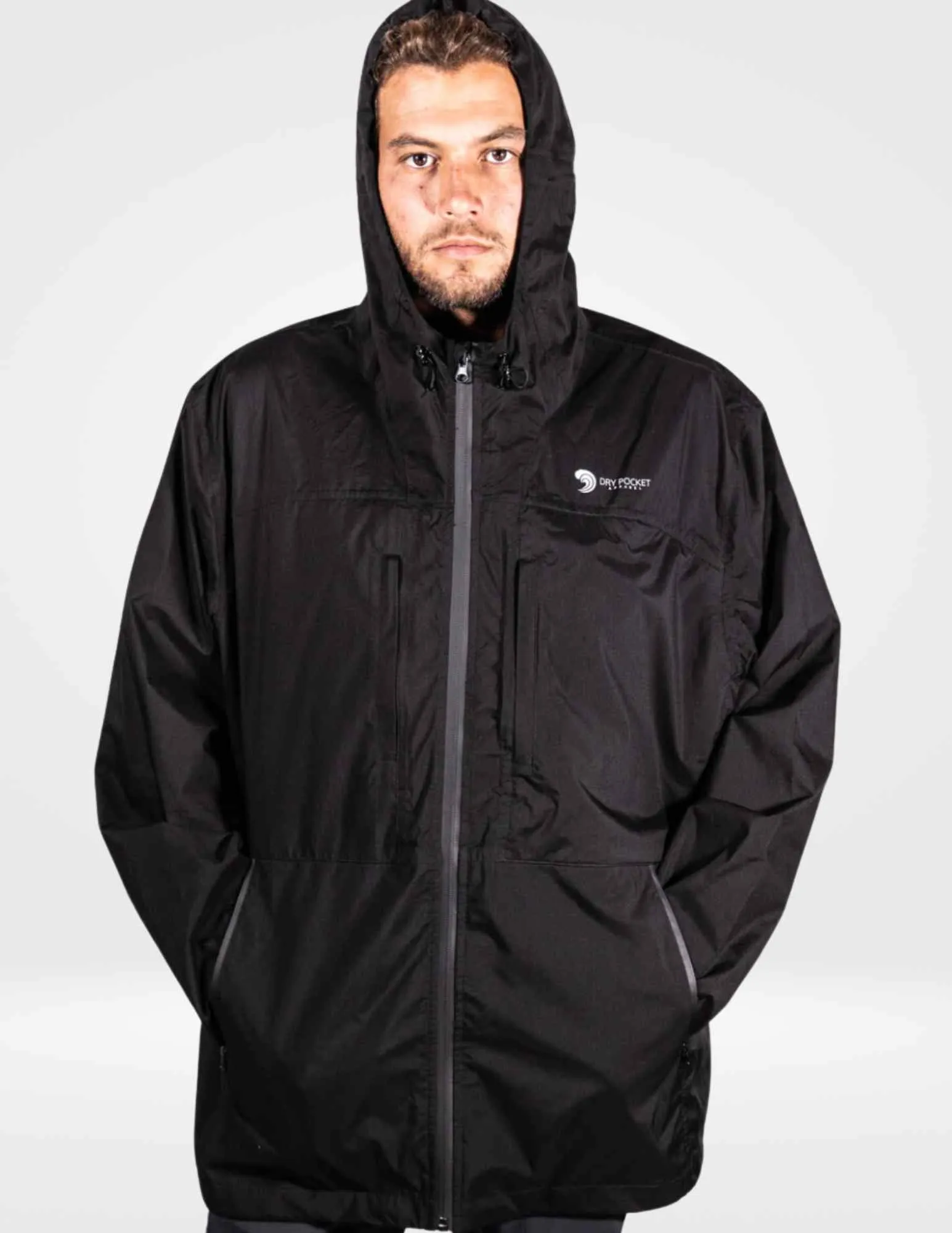 Black Fin - Rain Jacket with Waterproof Pocket