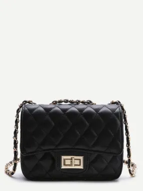 Black Twist Lock Crossbody Bag