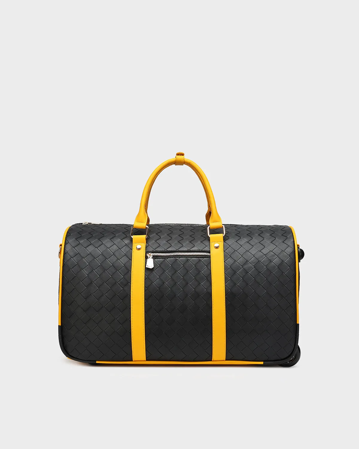 Bodega Rolling Duffle Bag in Black & Mustard