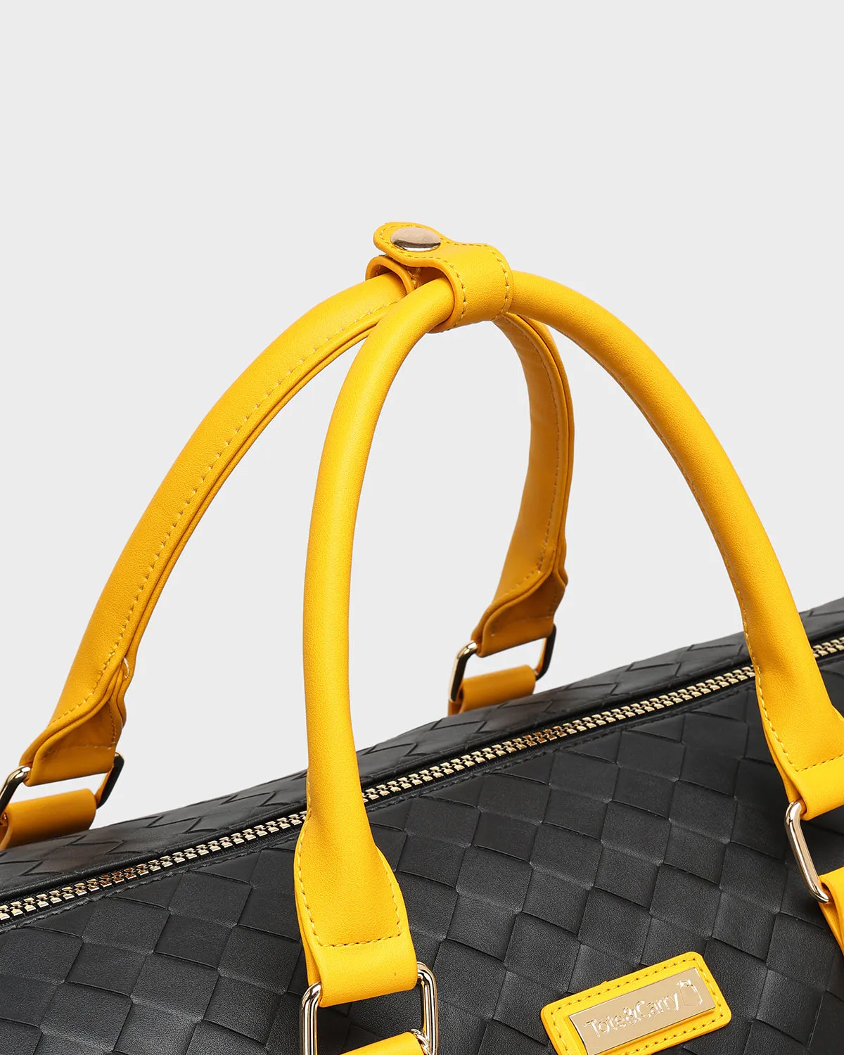 Bodega Rolling Duffle Bag in Black & Mustard