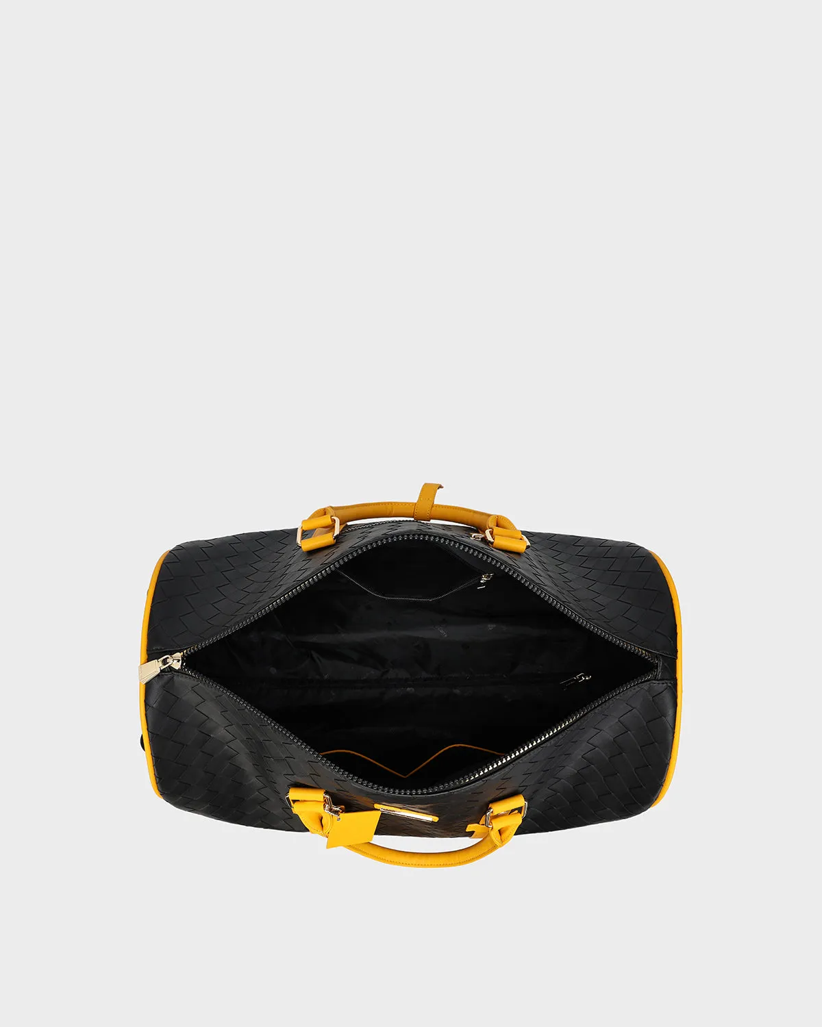 Bodega Rolling Duffle Bag in Black & Mustard