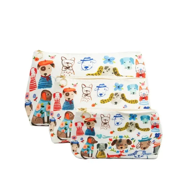 Bon Artis Painted Dog Cosmetic Bag - Medium