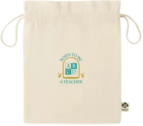 Born to be a Teacher Design - Essential medium organic drawcord gift bag