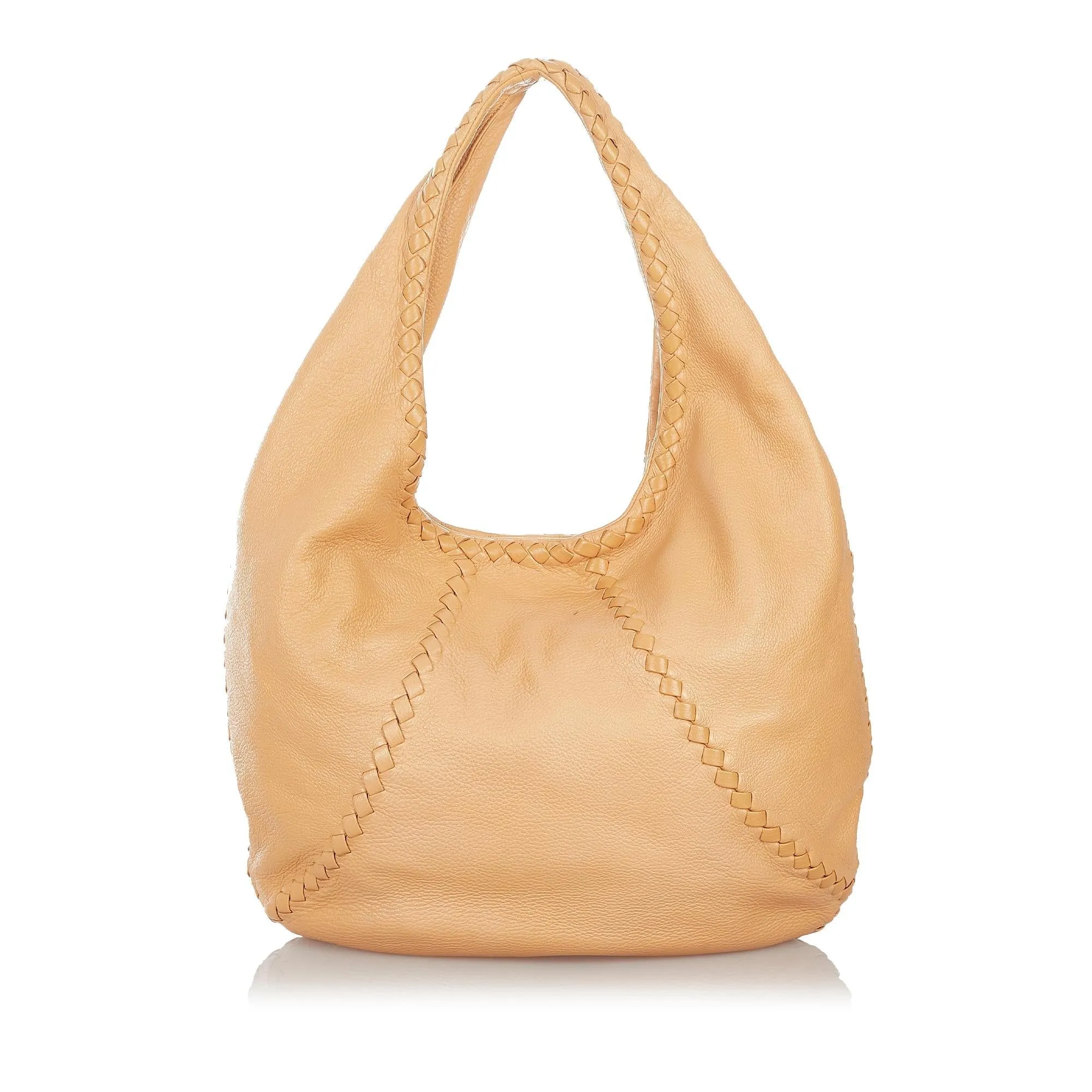 Bottega Veneta Baseball Leather Hobo Bag (SHG-27143)