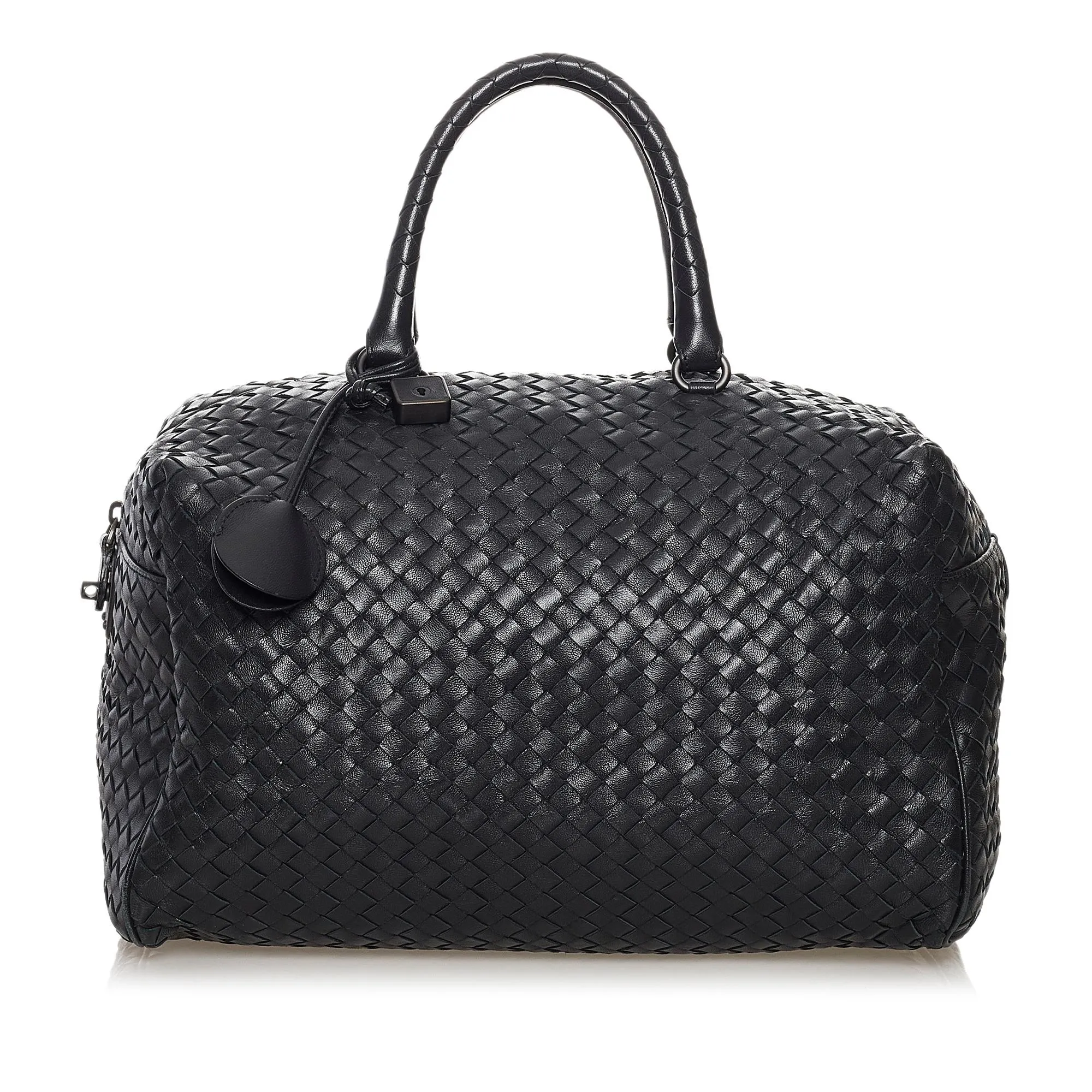 Bottega Veneta Intrecciato Leather Boston Bag (SHG-32408)