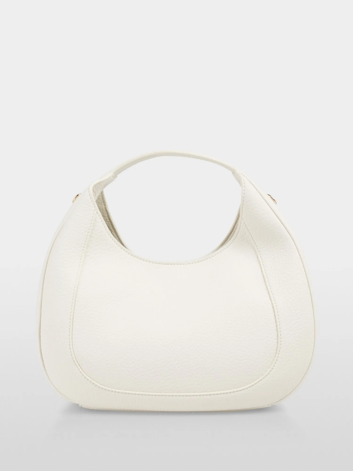 Bright Ecru Leather Oval Bag