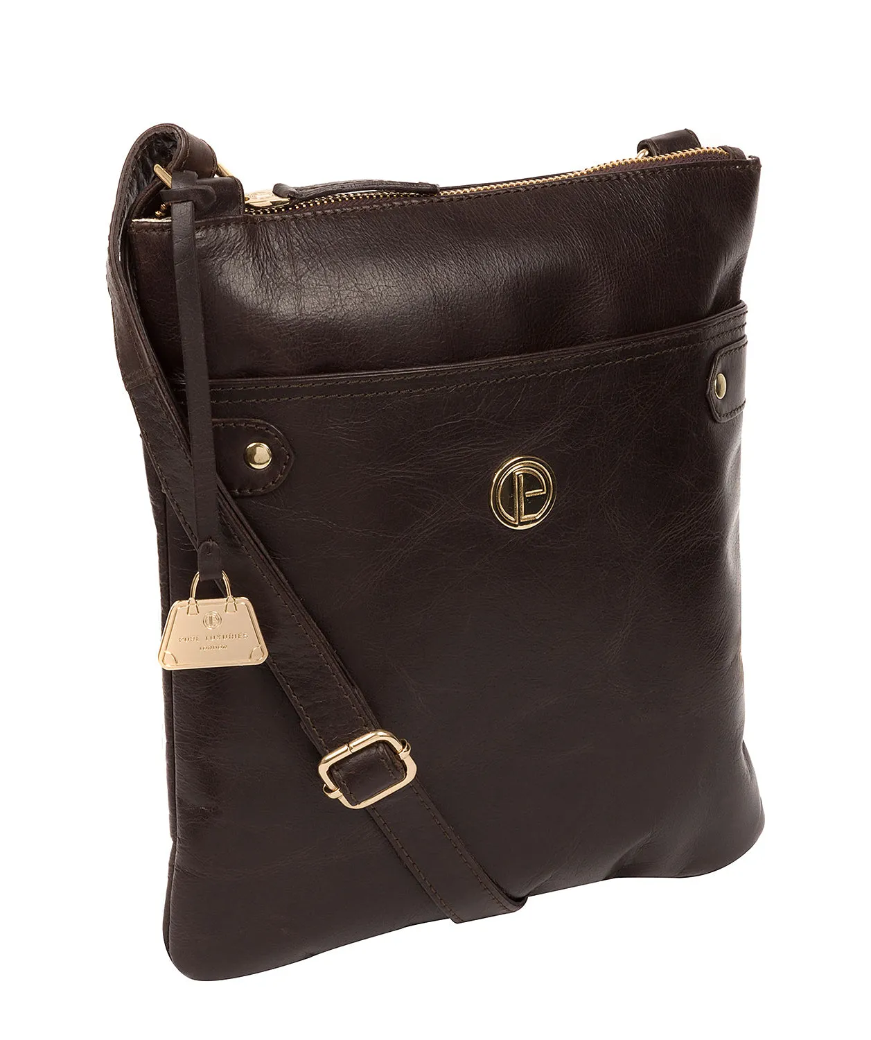 'Briony' Dark Brown Leather Cross Body Bag