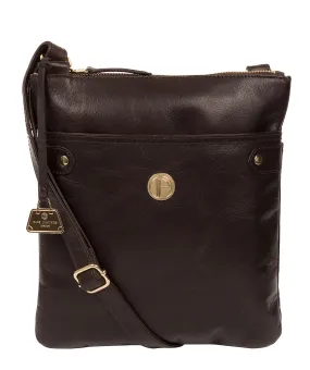 'Briony' Dark Brown Leather Cross Body Bag