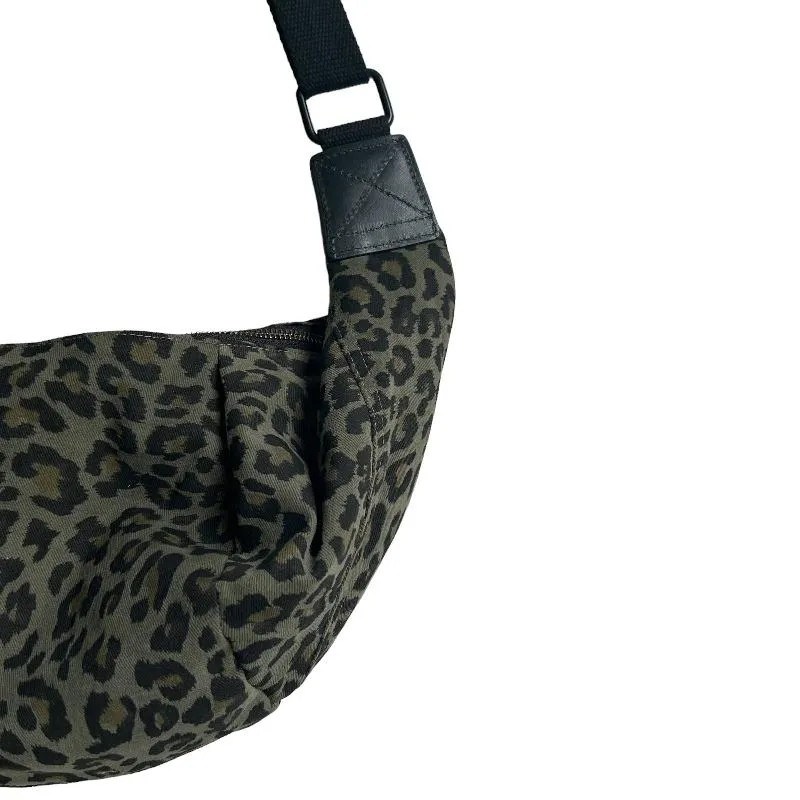 Brixton Cross Body Sling Bag - Green Leopard Print