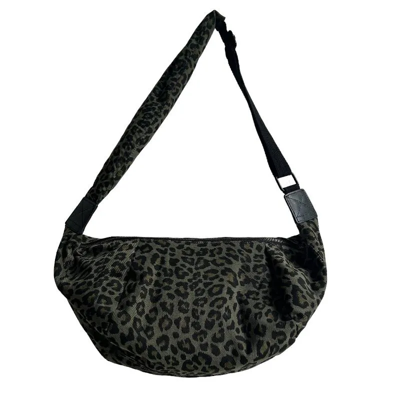 Brixton Cross Body Sling Bag - Green Leopard Print