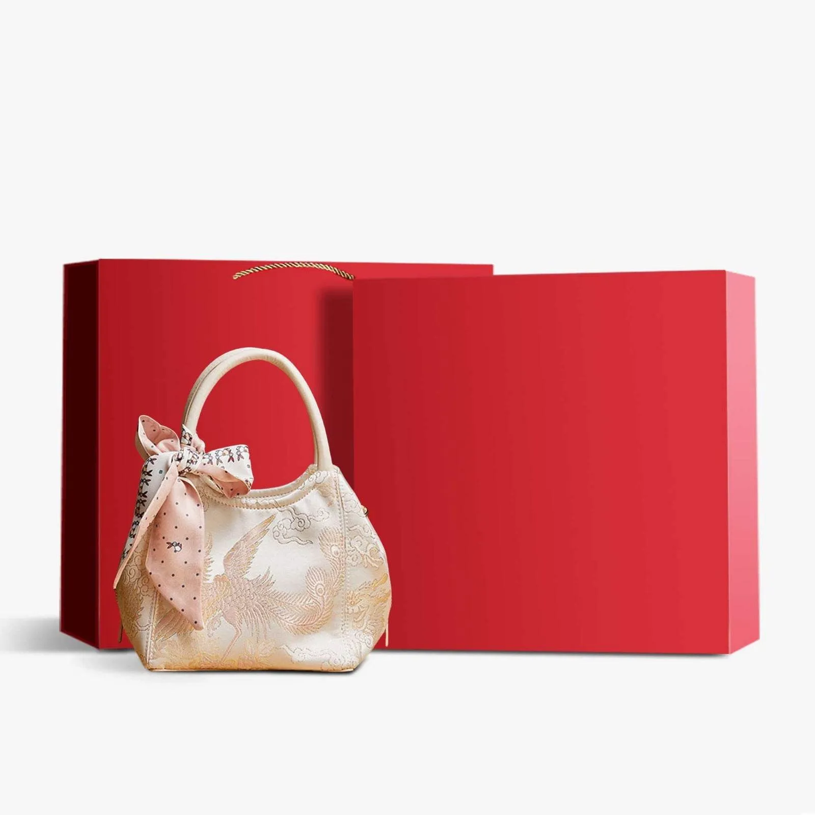 Brocade Jacquard Silk Cute Bucket Bag