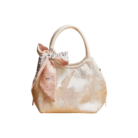 Brocade Jacquard Silk Cute Bucket Bag