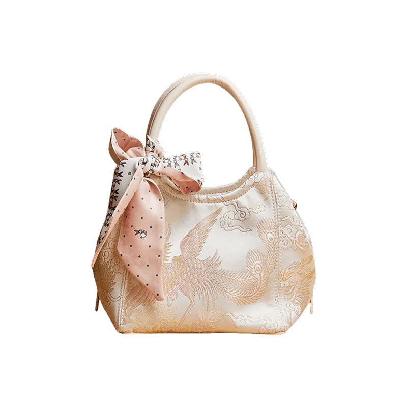 Brocade Jacquard Silk Cute Bucket Bag