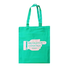 Broughton Street Tote Bag | All Profits for Local Charity | Green & Pink