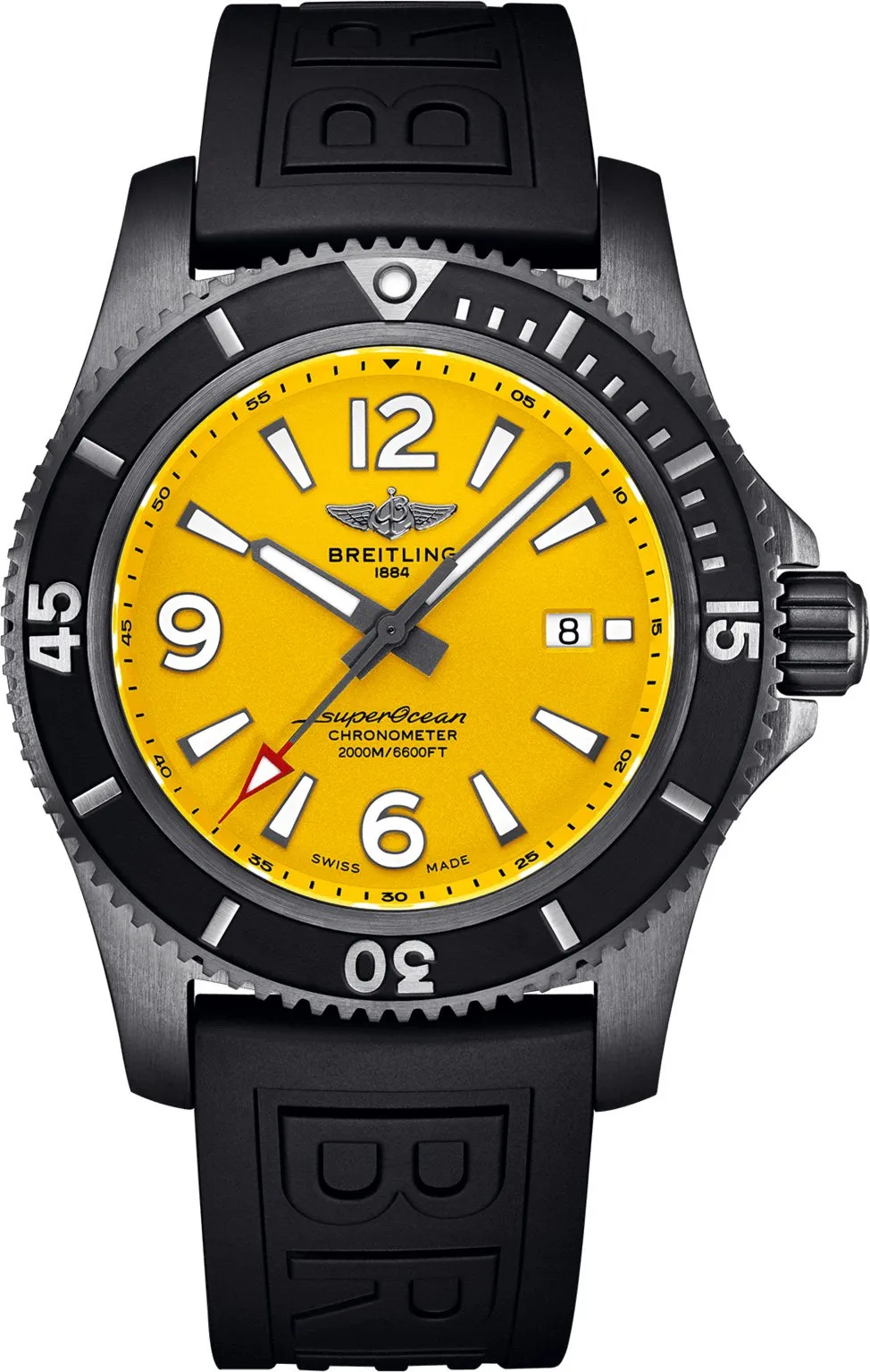 BRT Watch Superocean AutoMTic 46 Black Steel Yellow Diver Pro III Tang Type