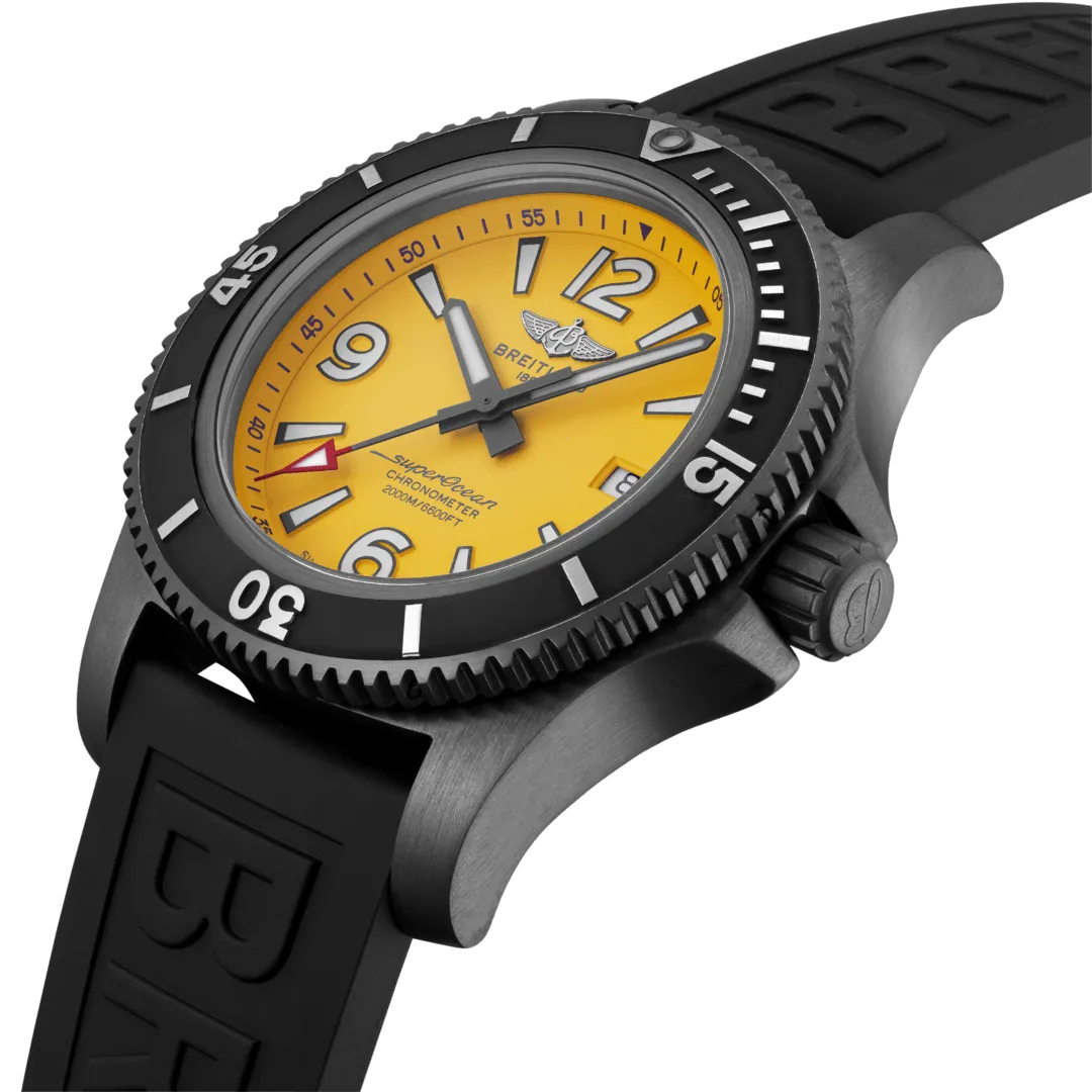 BRT Watch Superocean AutoMTic 46 Black Steel Yellow Diver Pro III Tang Type