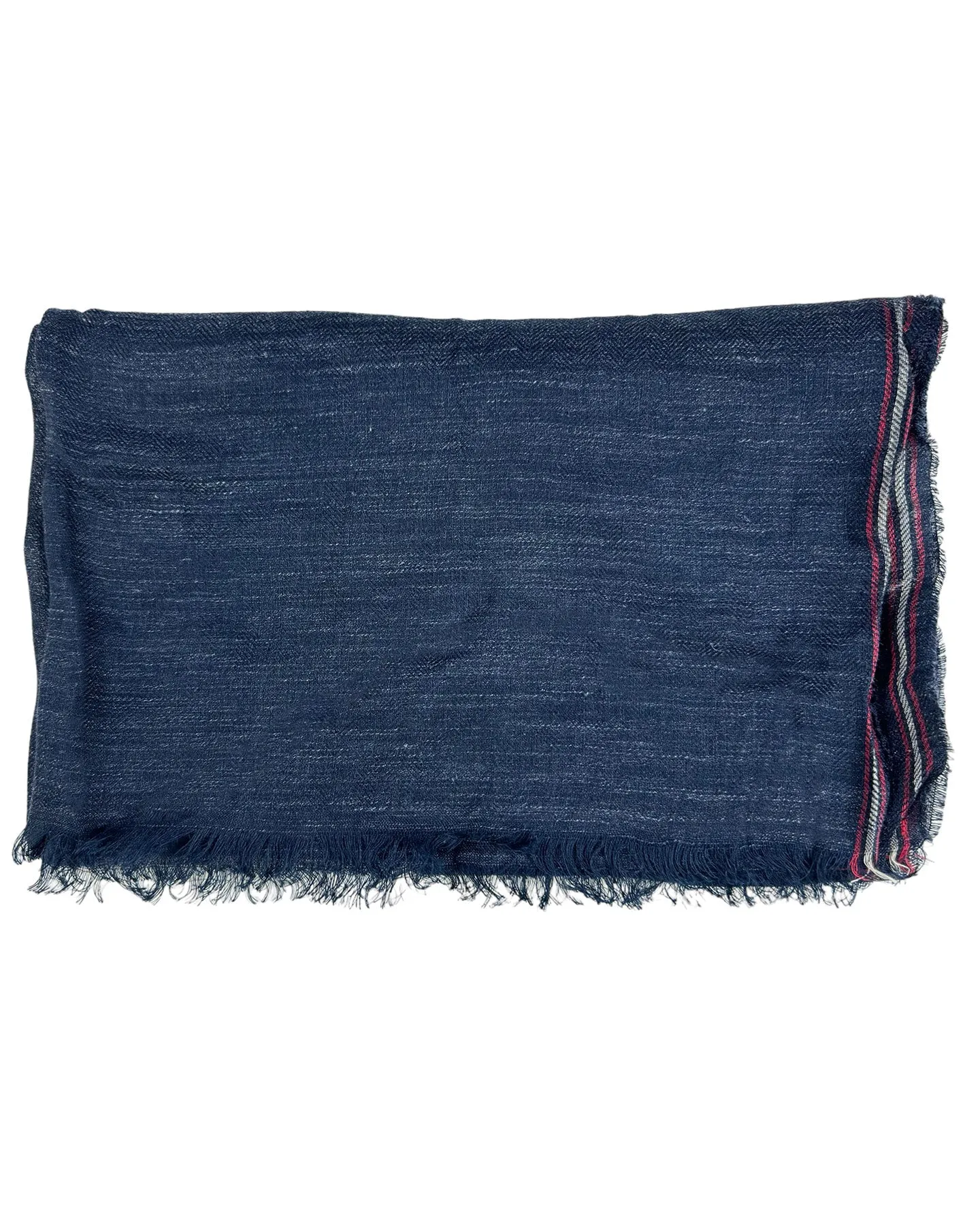 Brunello Cucinelli Scarf Dark Blue Linen Silk Men Shawl FINAL SALE