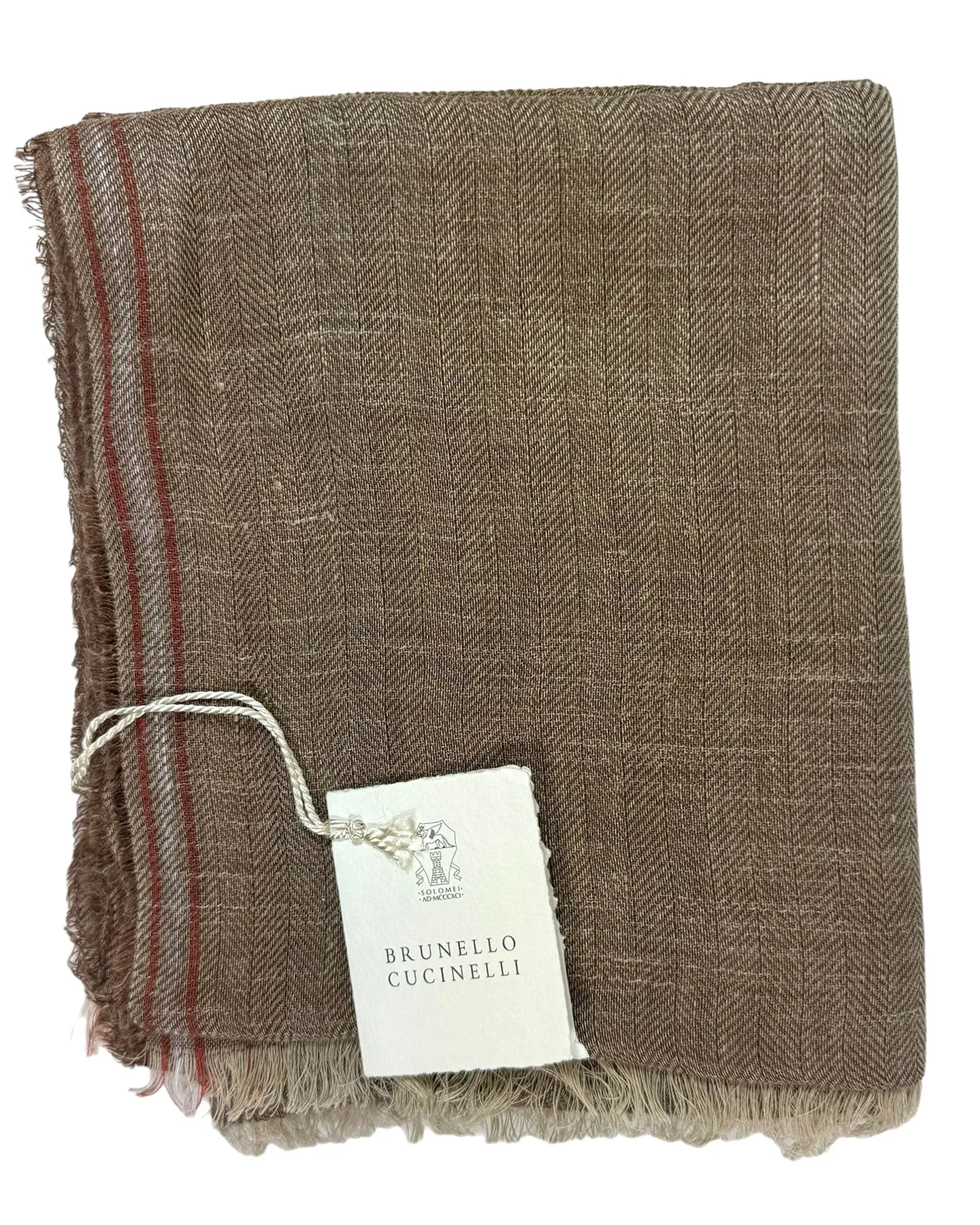 Brunello Cucinelli Scarf Taupe Design - Linen Silk Men Shawl SALE