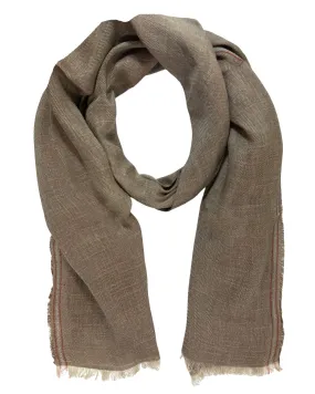 Brunello Cucinelli Scarf Taupe Design - Linen Silk Men Shawl SALE