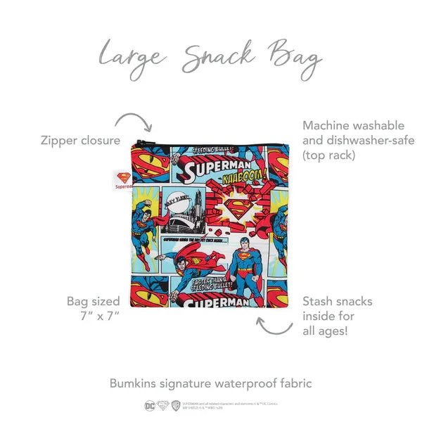 Bumkins Reusable LARGE Snack/Sandwich Bag - Superman