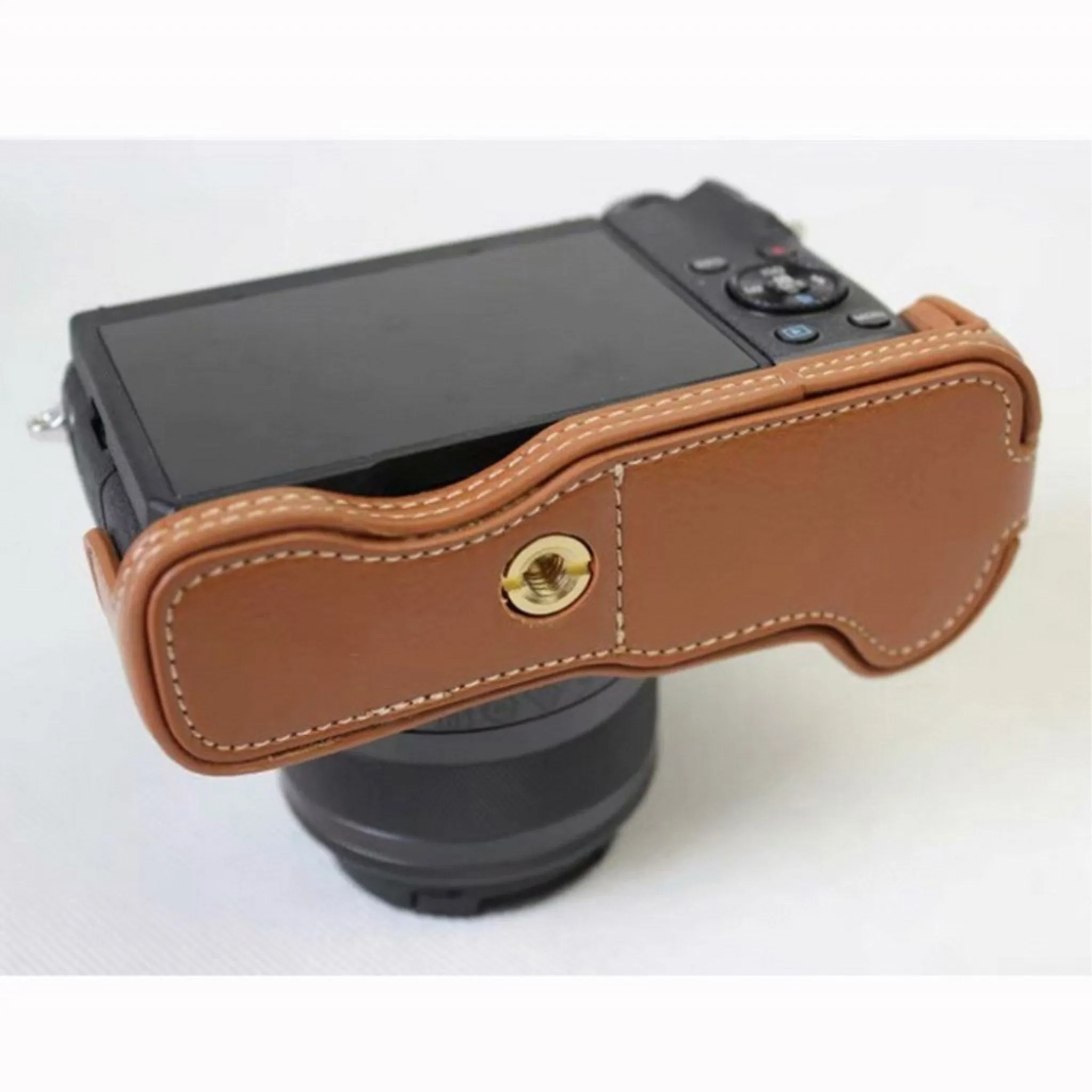 Canon EOS M6 genuine cowhide leather case - Brown