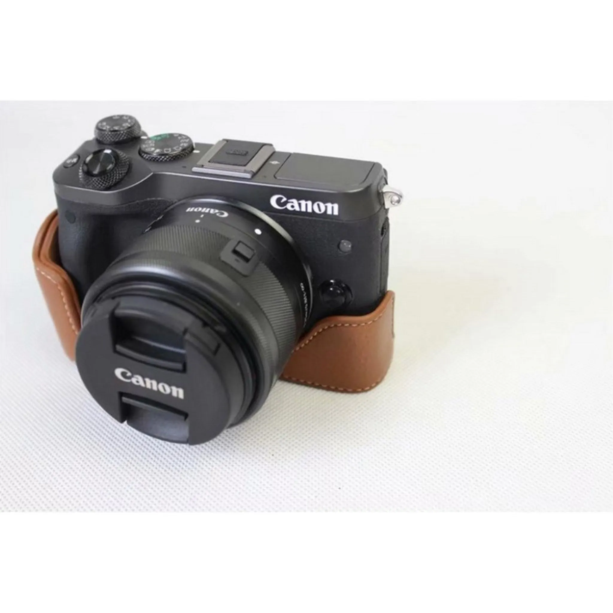 Canon EOS M6 genuine cowhide leather case - Brown