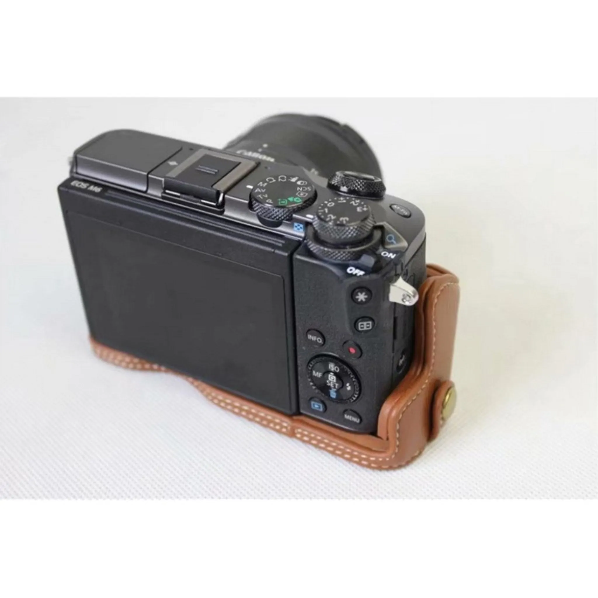 Canon EOS M6 genuine cowhide leather case - Brown