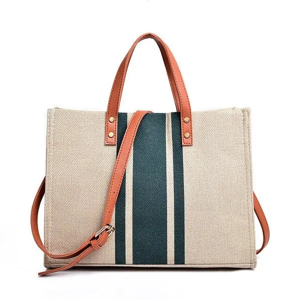 Canvas Striped Tote