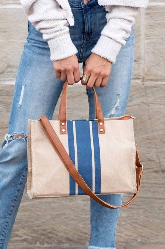 Canvas Striped Tote