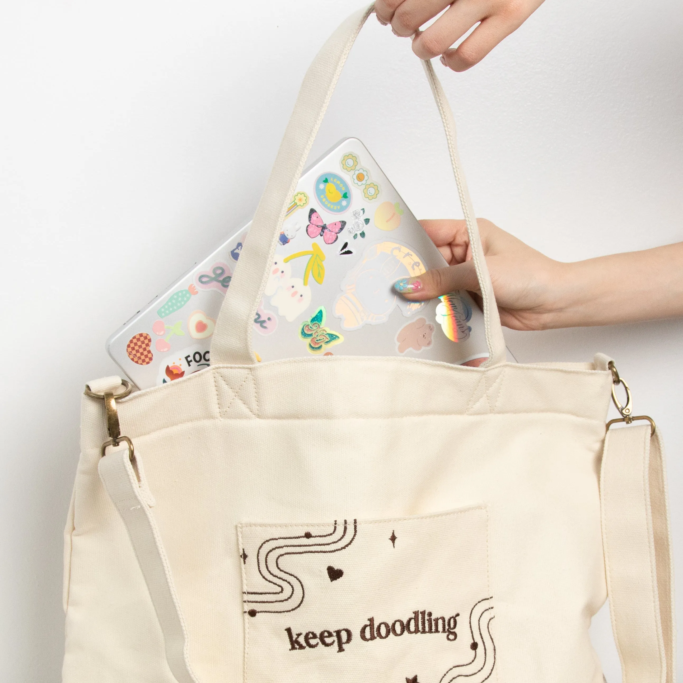 Canvas Zippered Tote Bag