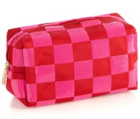 Cara Sequin Checker Cosmetic Bag