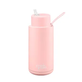 Ceramic Reusable Bottle   Straw Lid (1L) - Blushed