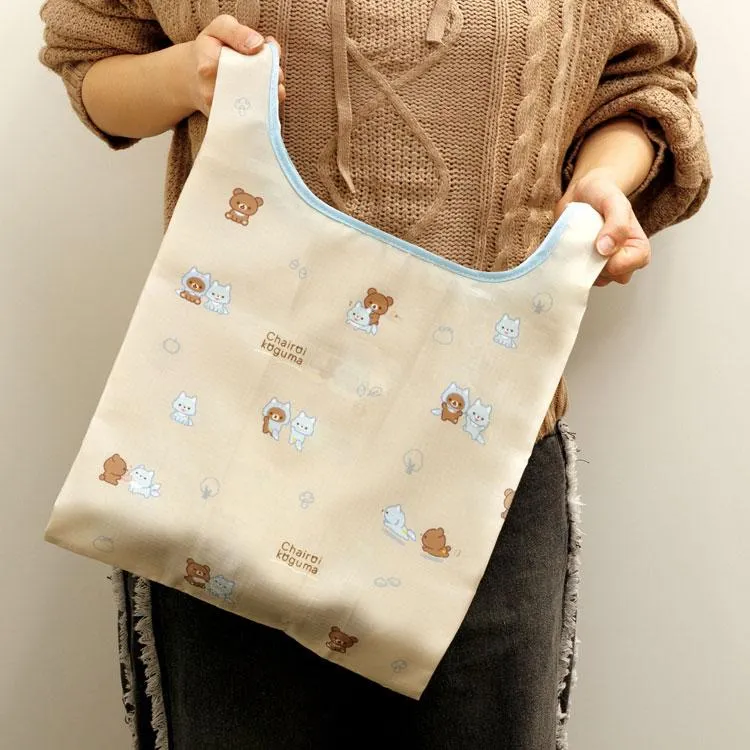 Chairoikoguma "Aokogu & Chairoikoguma's Sleepover" Eco Bag