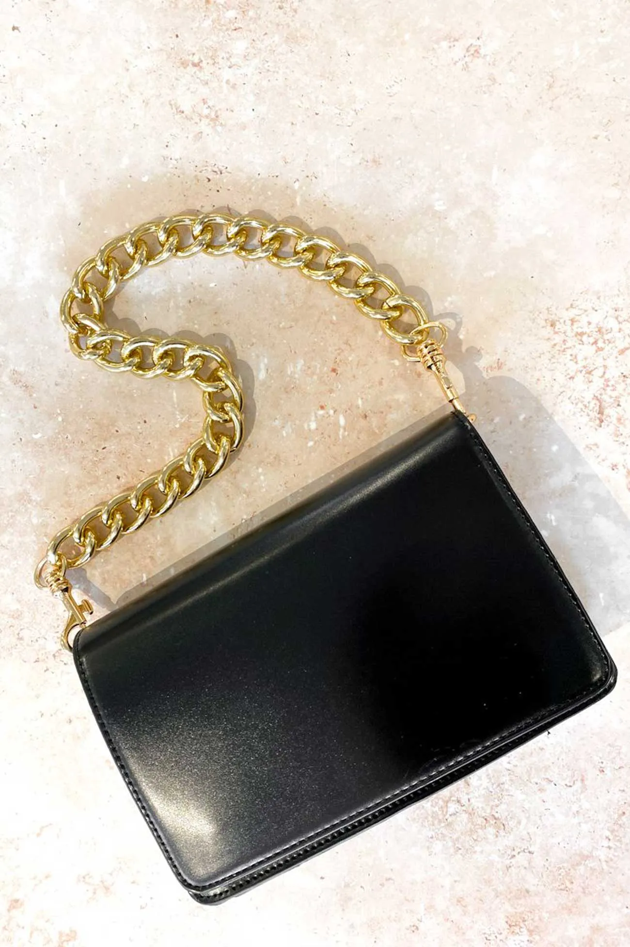 Chantel Chain Link Shoulder Bag Black